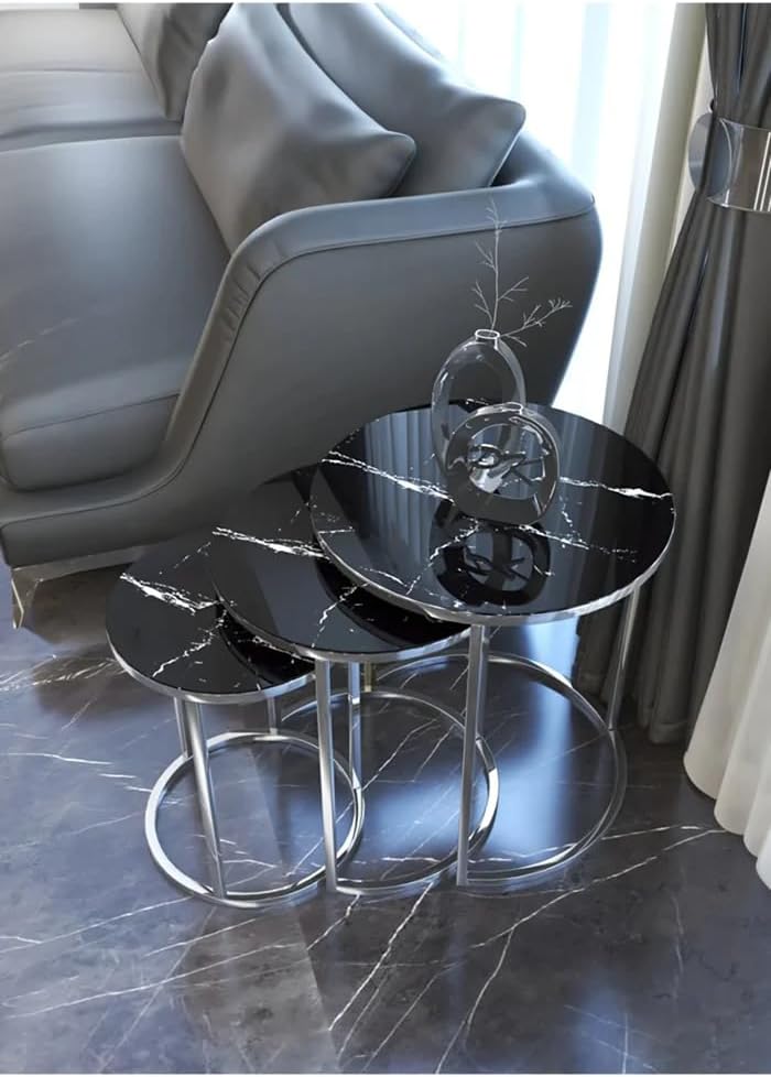 Amalfi Round Nest Of Tables Set - 3 Pieces Nesting Table