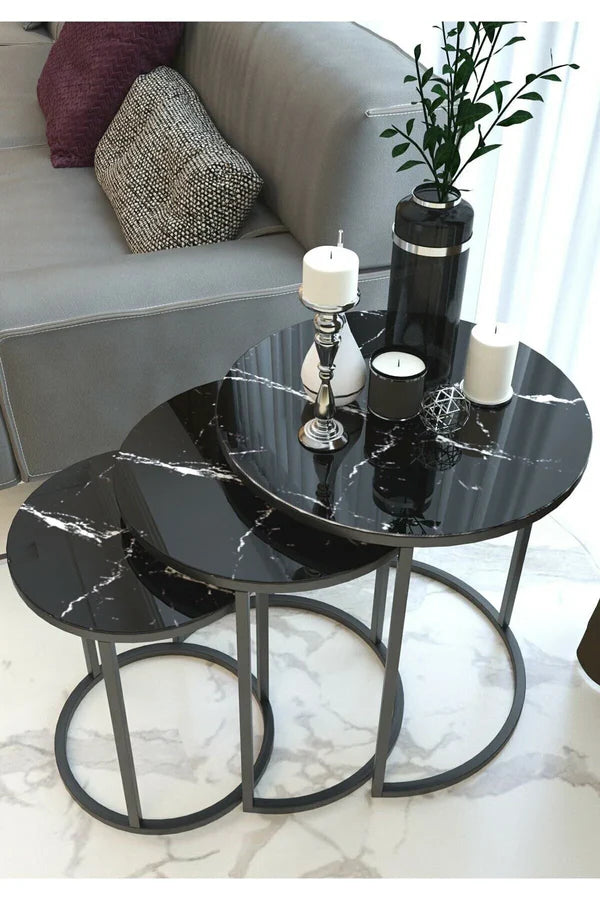 Austin Round Nest Of Tables Set - 3 Pieces Nesting Table