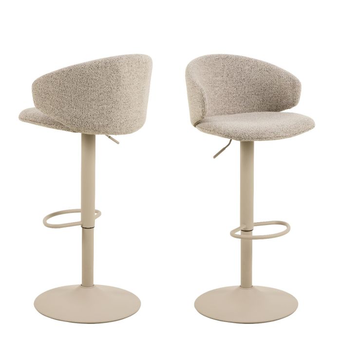 Ella Swivel Beige Bar Stool Set of 2