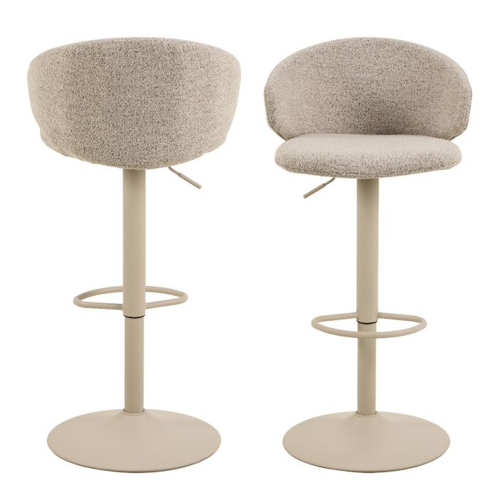 Ella Swivel Beige Bar Stool Set of 2