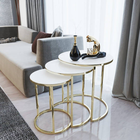 Durham Round Nest Of Tables Set - 3 Pieces Nesting Table