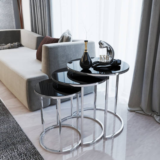 Esse Round Nest Of Tables Set - 3 Pieces Nesting Table