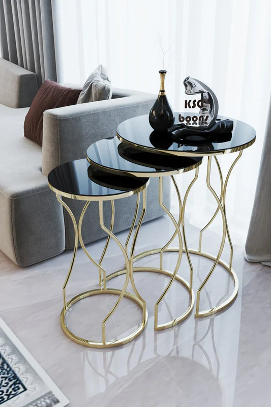 Marylebone Round Nest Of Tables Set - 3 Pieces Nesting Table