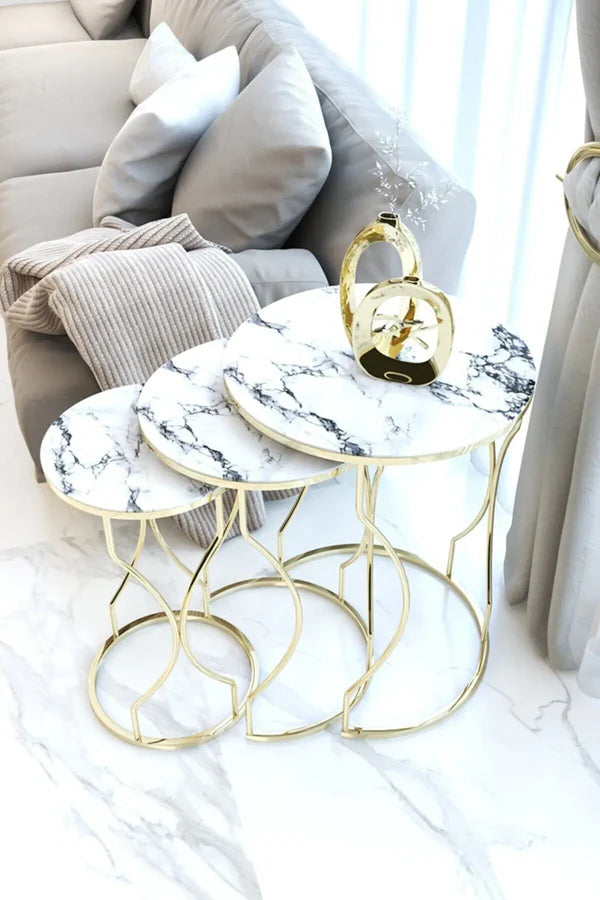 Aberdeen Round Nest Of Tables Set - 3 Pieces Nesting Table
