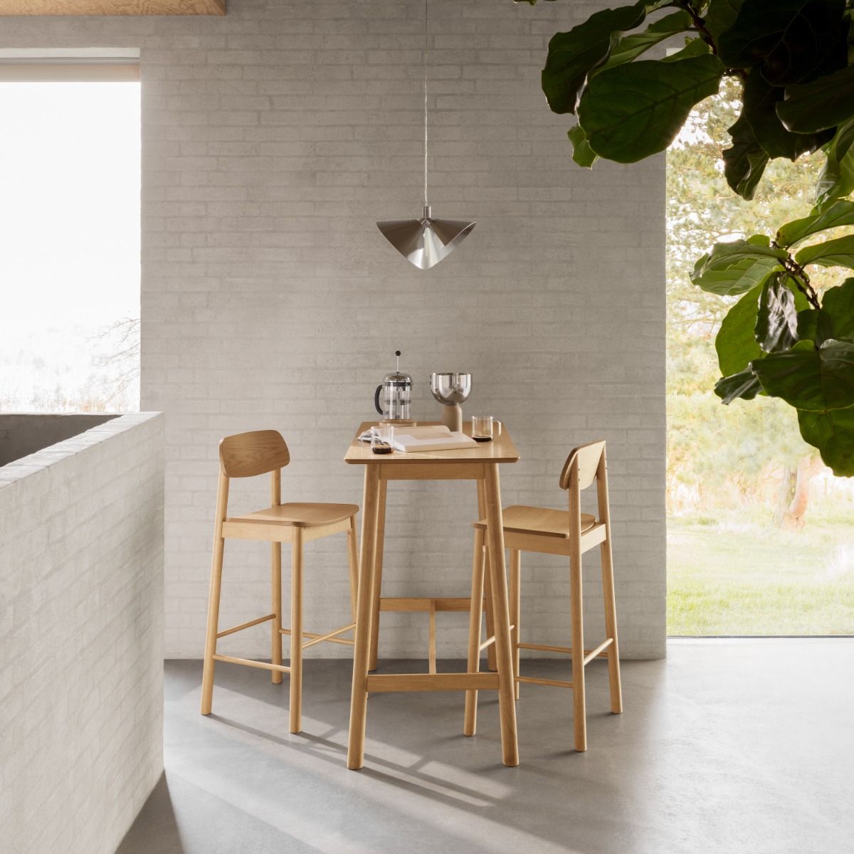 Barlow Oak Bar Stool Set of 2