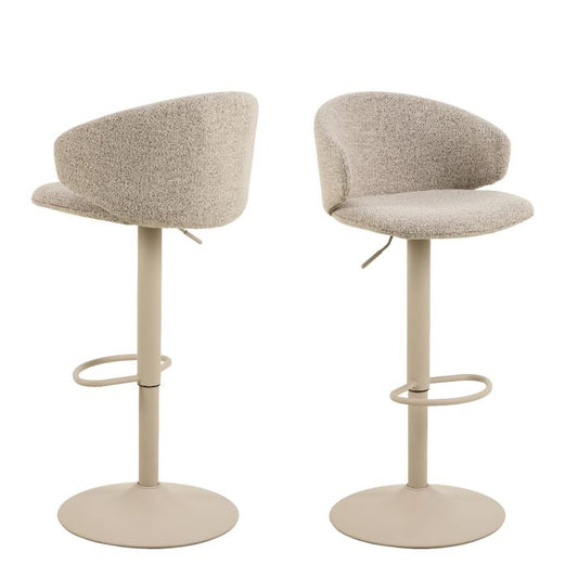 Ella Swivel Beige Bar Stool Set of 2