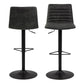Kimmy Bar Stool in Grey Fabric Set of 2