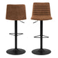 Kimmy Bar Stool in Brown Fabric Set of 2