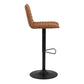 Kimmy Bar Stool in Brown Fabric Set of 2