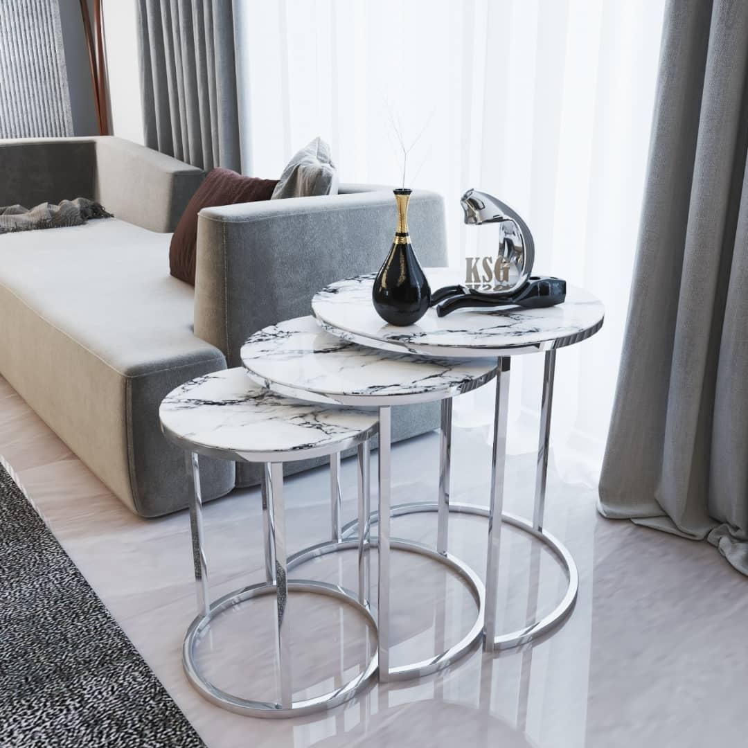Cappa Round Nest Of Tables Set - 3 Pieces Nesting Table