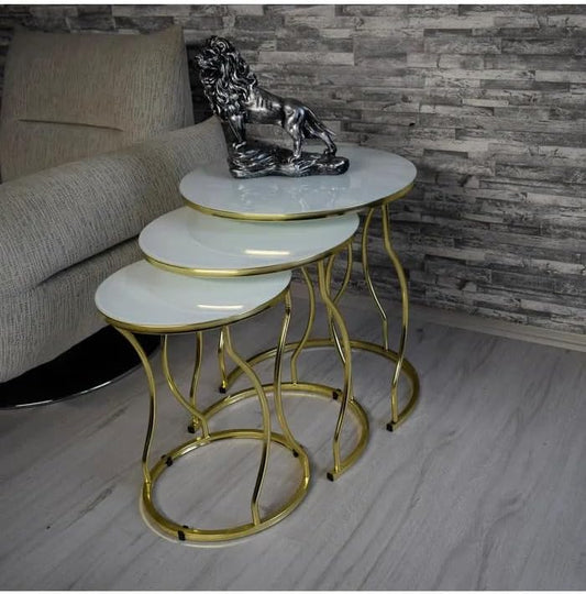 Shadwell Round Nest Of Tables Set - 3 Pieces Nesting Table