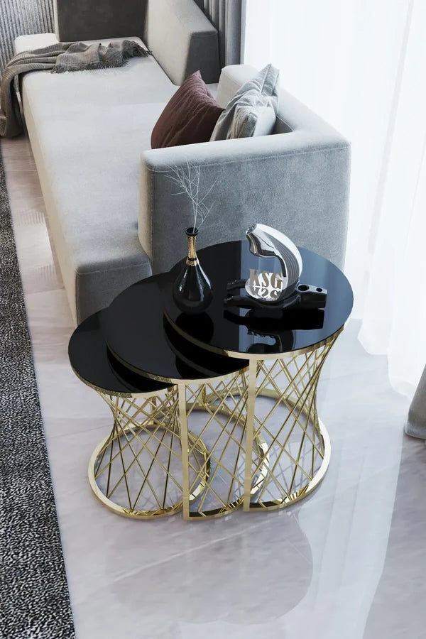 Wembley Round Nest Of Tables Set - 3 Pieces Nesting Table